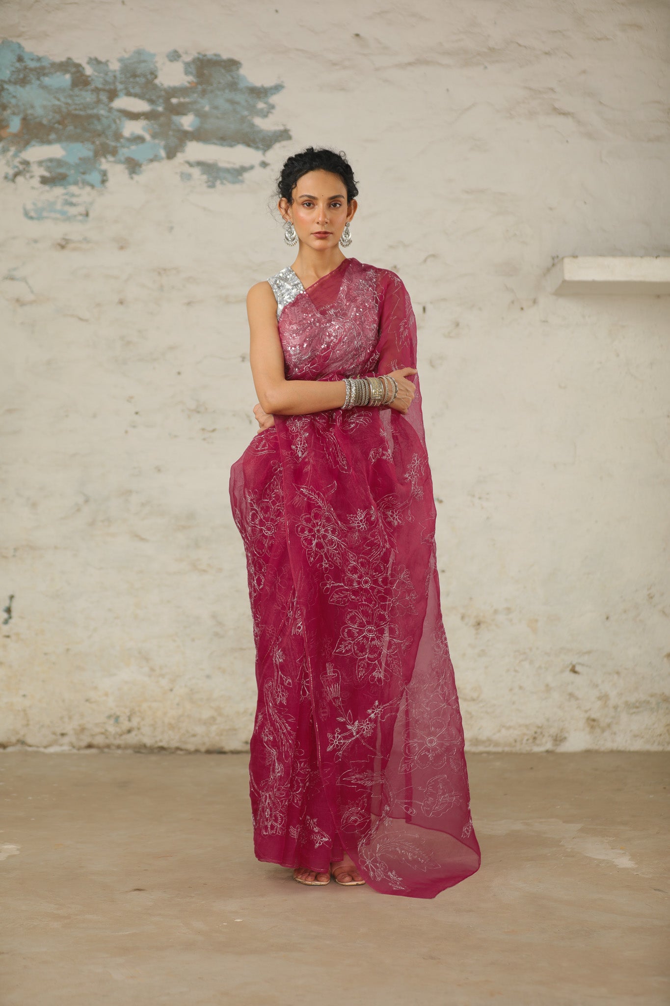 Peony - Organza Saree