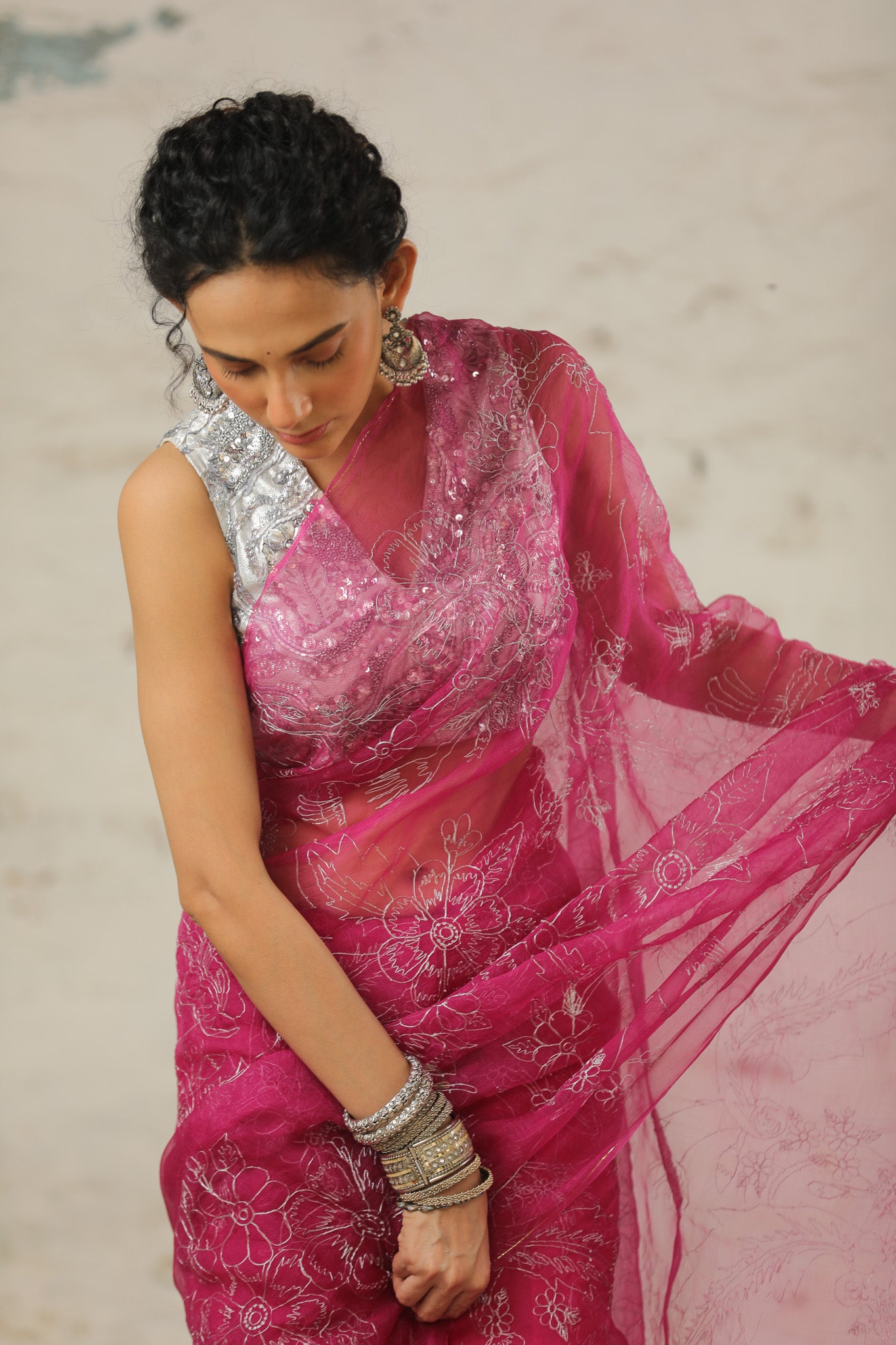 Peony - Organza Saree