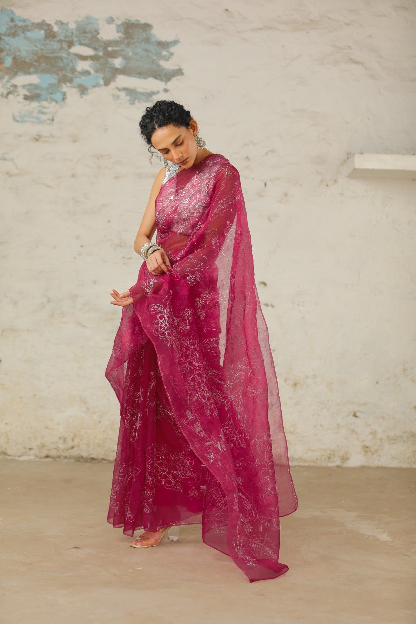 Peony - Organza Saree