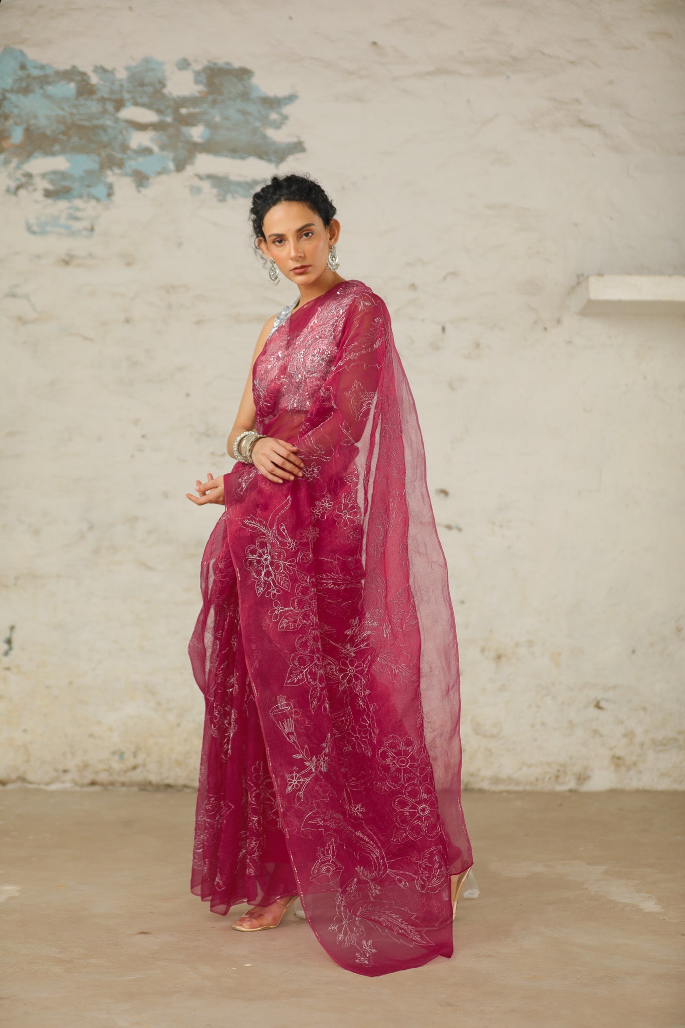 Peony - Organza Saree