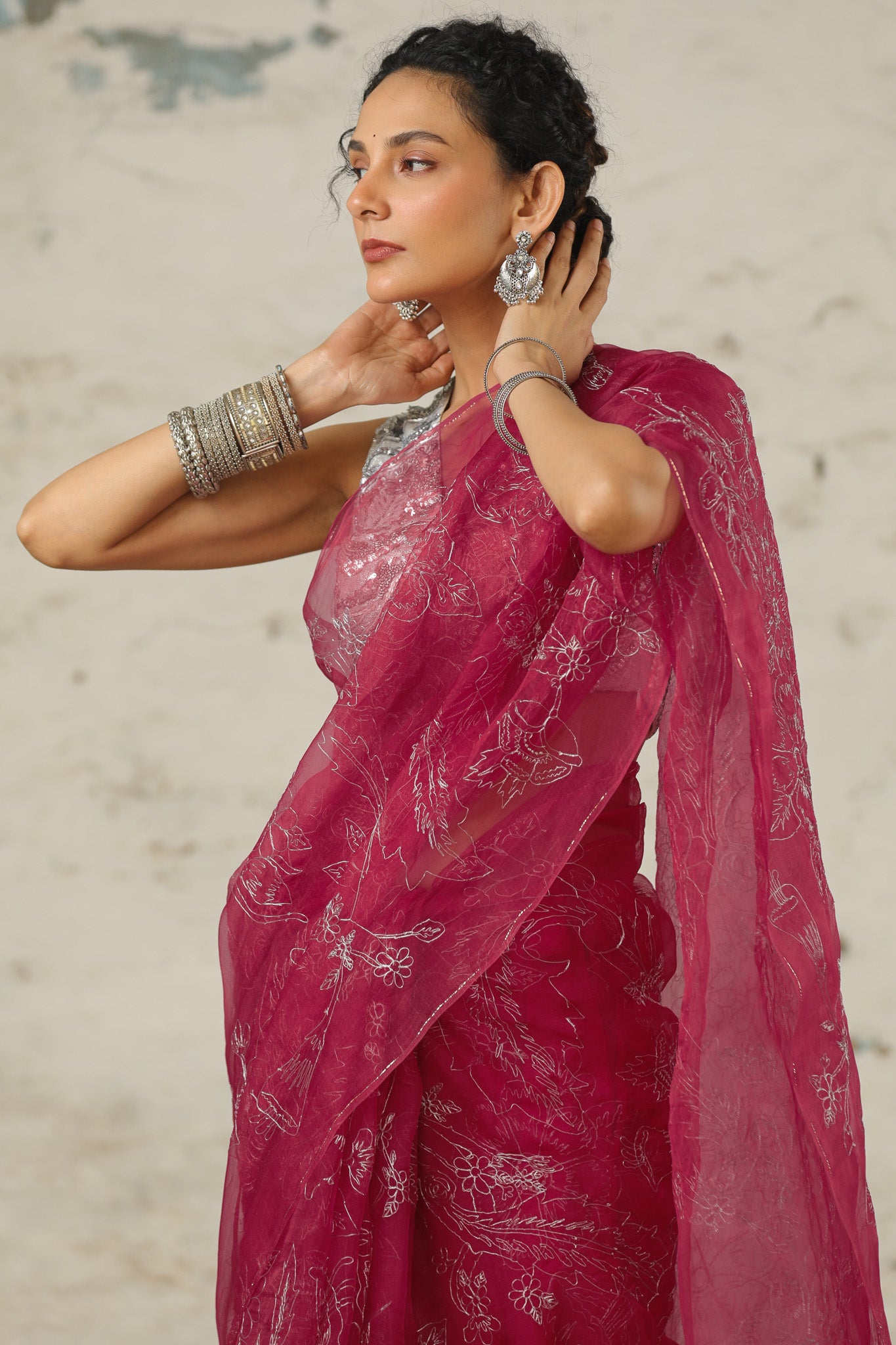 Peony - Organza Saree