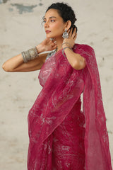 Peony - Organza Saree