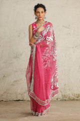 Pink Cosmos - Saree