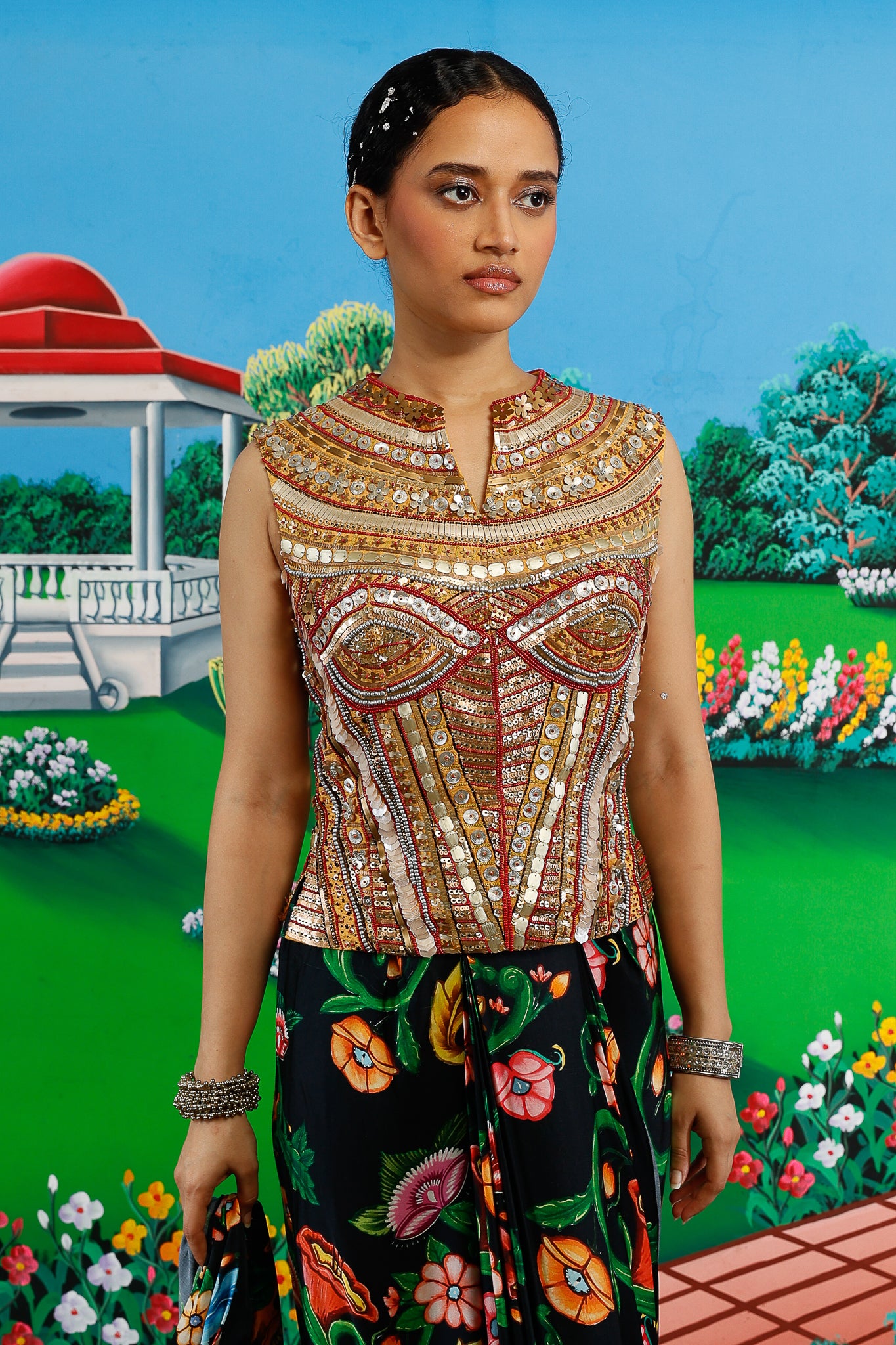 Agrippina - Stitched Saree Set