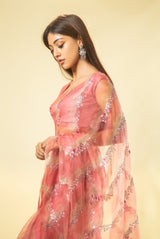 Pink Iridescent - Saree