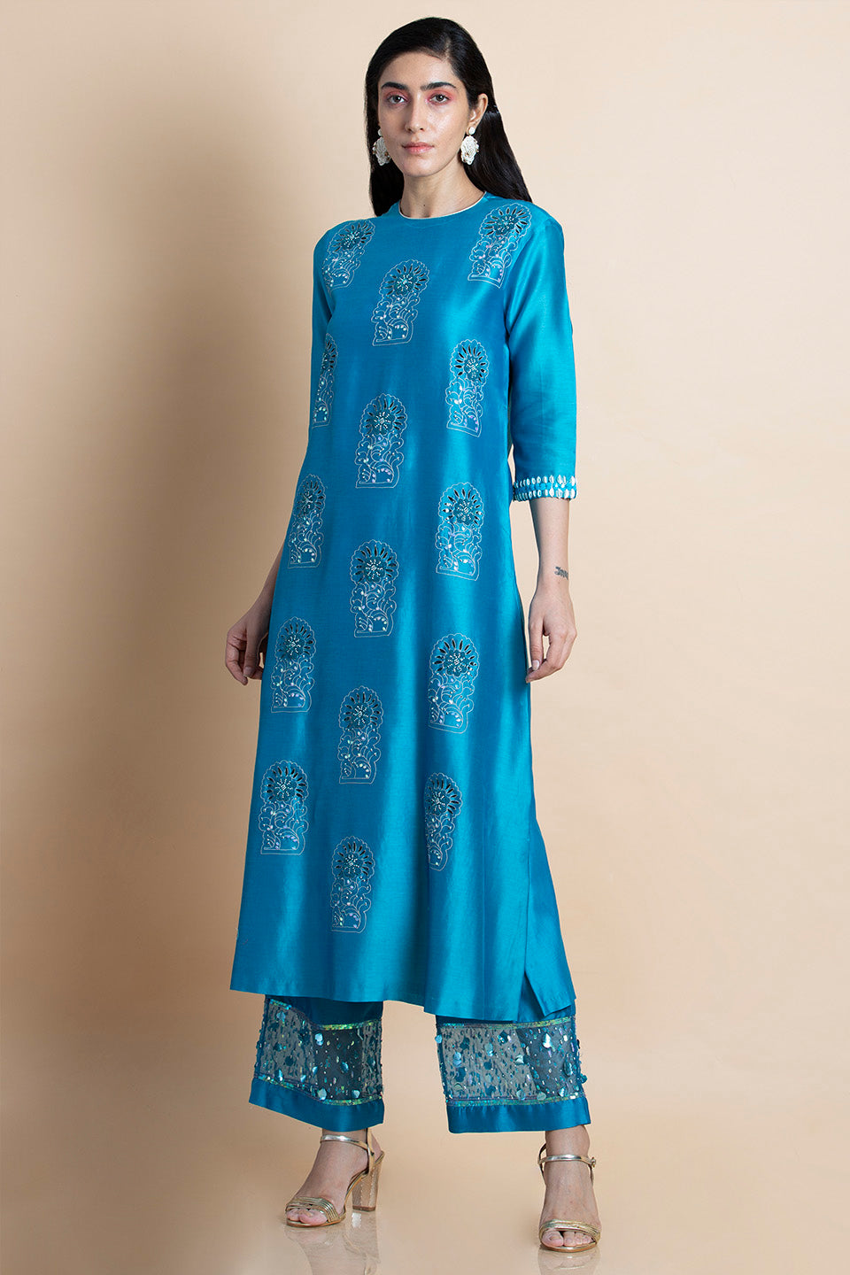 Skydive Blue Embroidered - Kurta Set