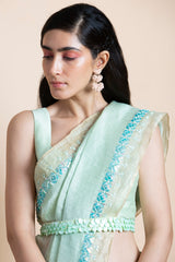 Neo Mint in Linen Silk - Saree