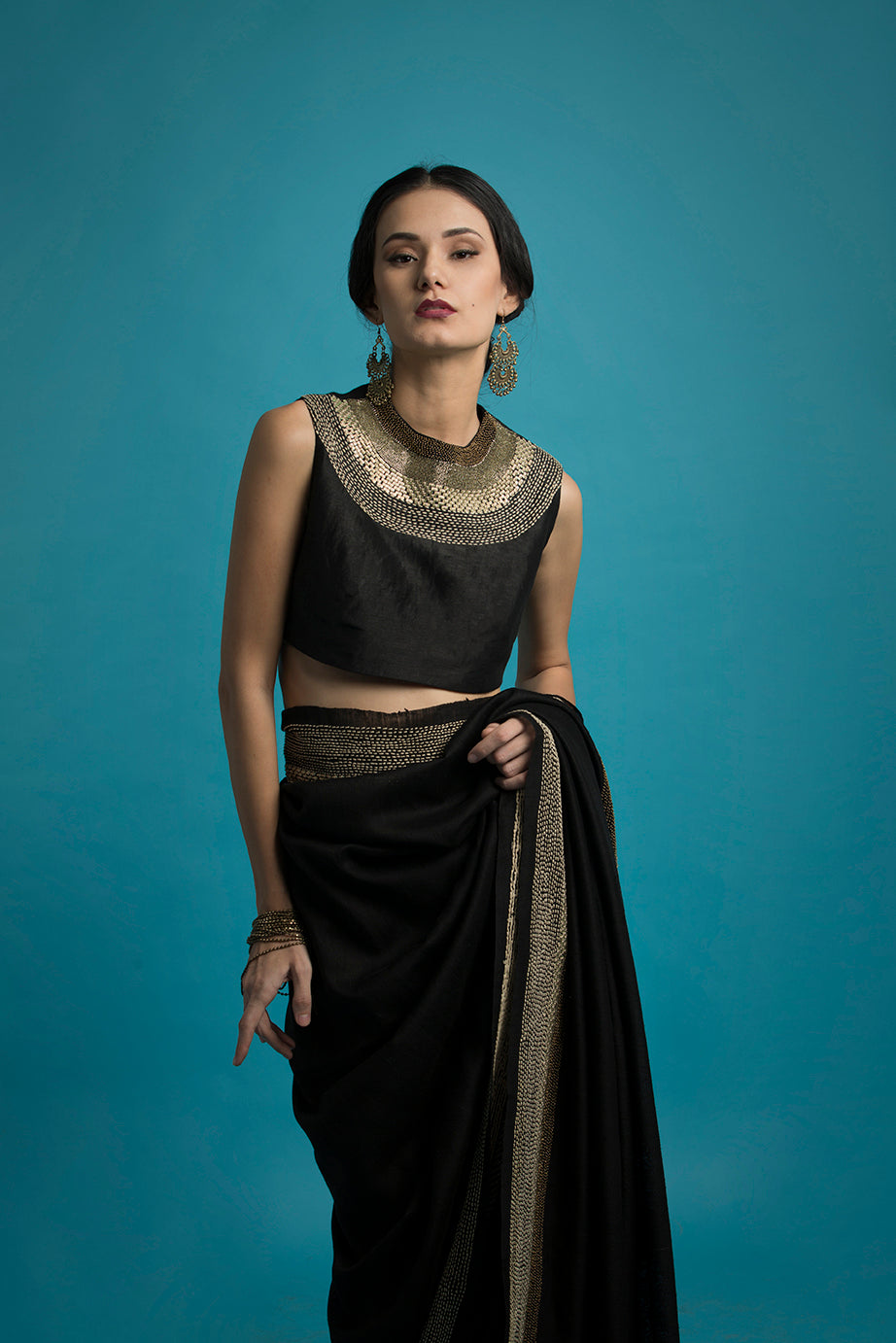 Hand Woven & Hand Embroidered Tussar Silk Saree - sakshamneharicka.com