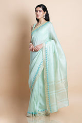 Neo Mint in Linen Silk - Saree