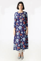 Printed and Embroidered Kurta in Cotton Silk - sakshamneharicka.com