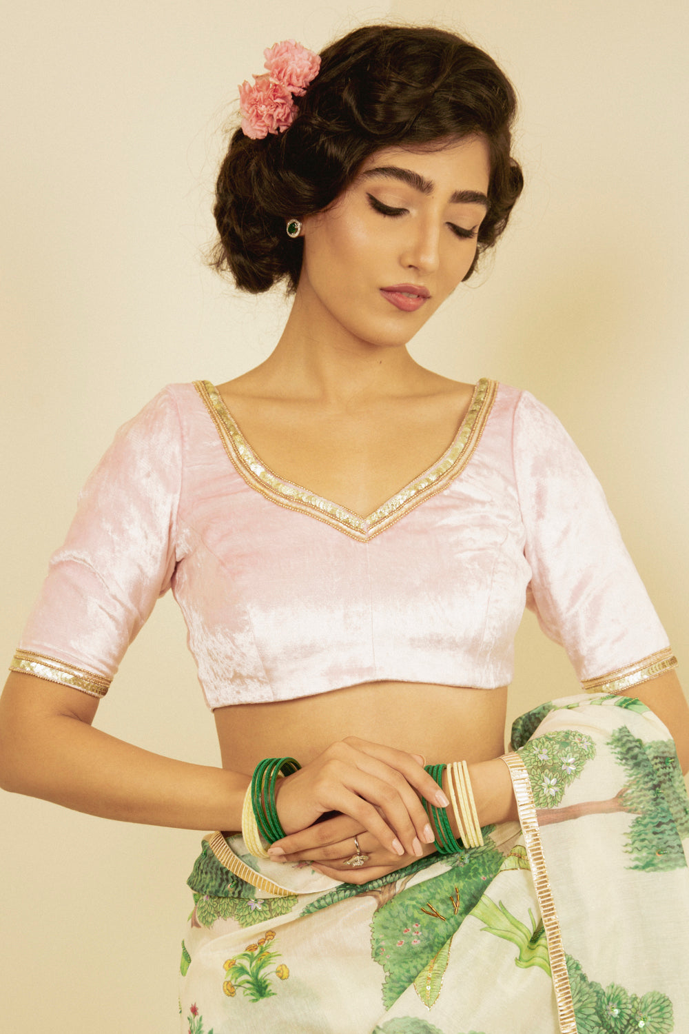 Nidhivan Printed Chanderi - Saree