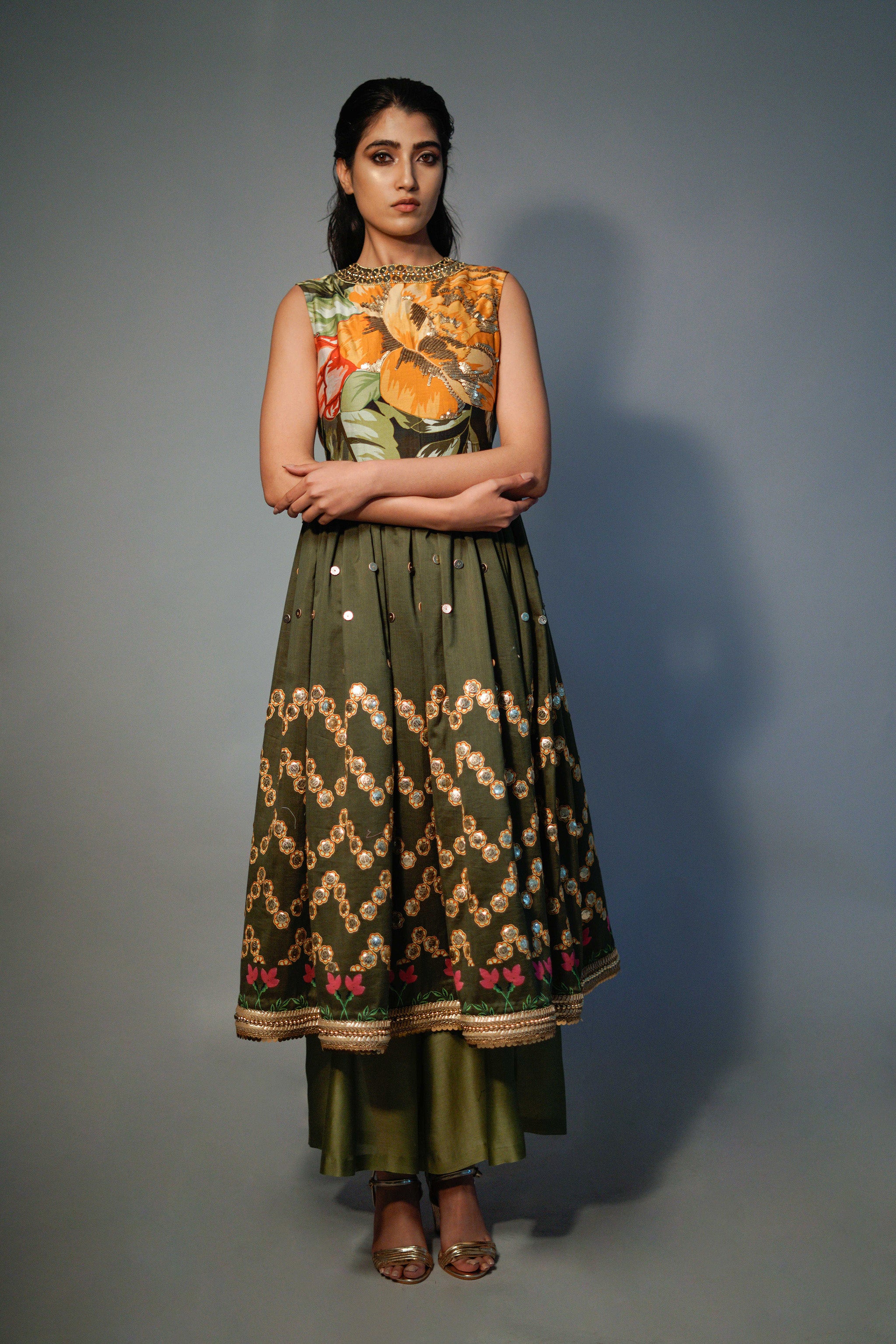 Nimai Earthy Olive - Kurta Set