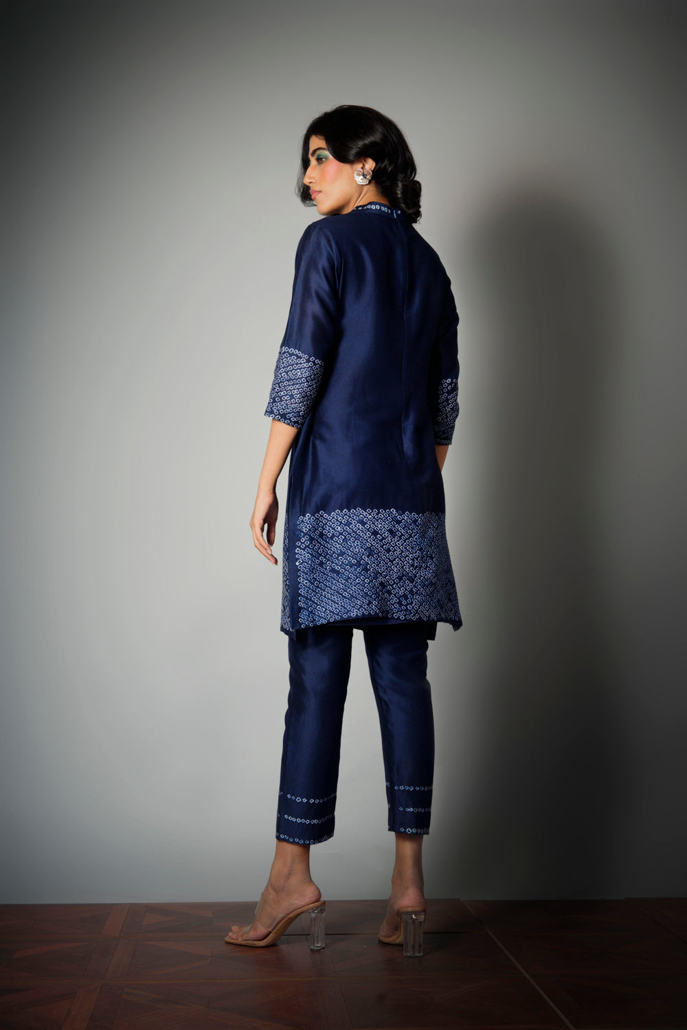 Indigo Bandhani Kurta Set