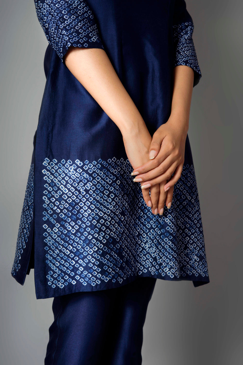 Indigo Bandhani Kurta Set