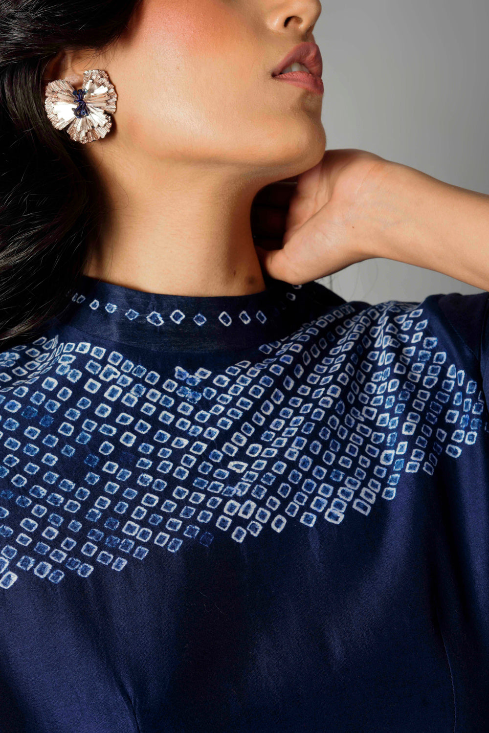 Indigo Bandhani Kurta Set