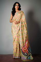 Lime Printed Saree