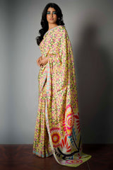Lime Printed Saree