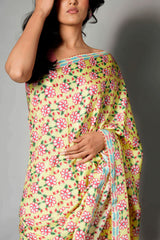 Lime Printed Saree