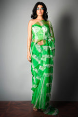 Green Iridescent - Saree