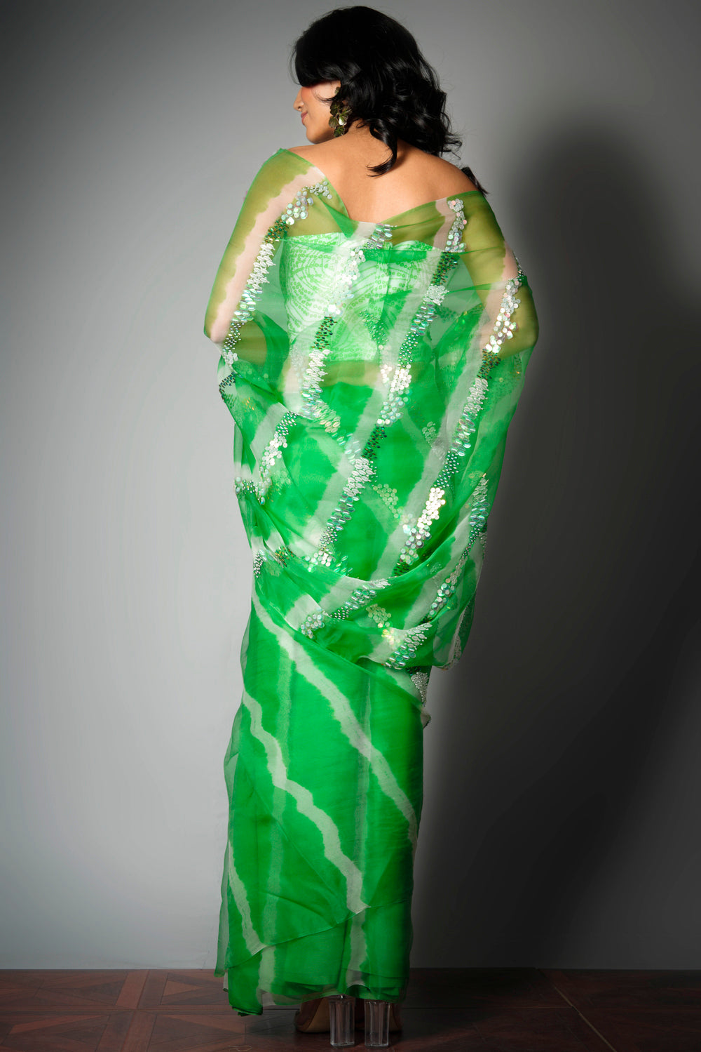 Green Iridescent - Saree