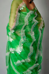 Green Iridescent - Saree