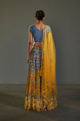 Printed and Hand Embroidered Lehenga Set - sakshamneharicka.com