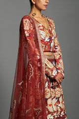 Red Lehenga Set - sakshamneharicka.com