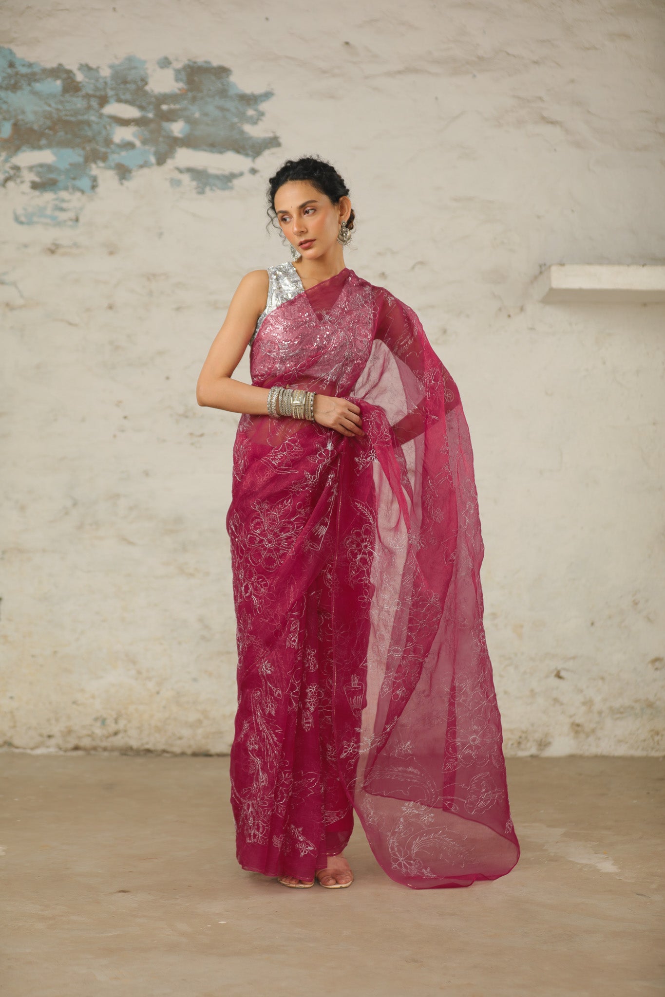 Peony - Organza Saree