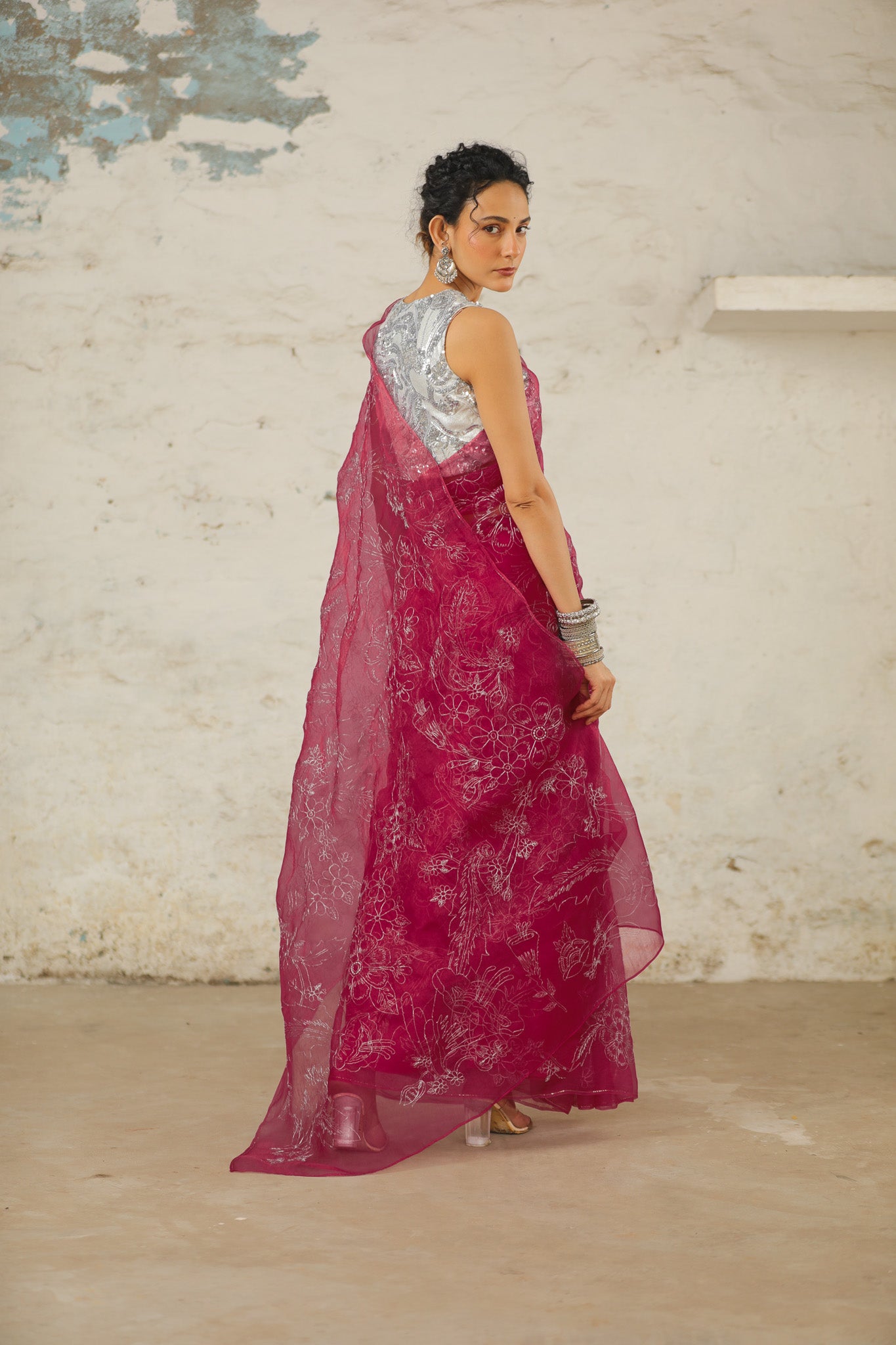 Peony - Organza Saree