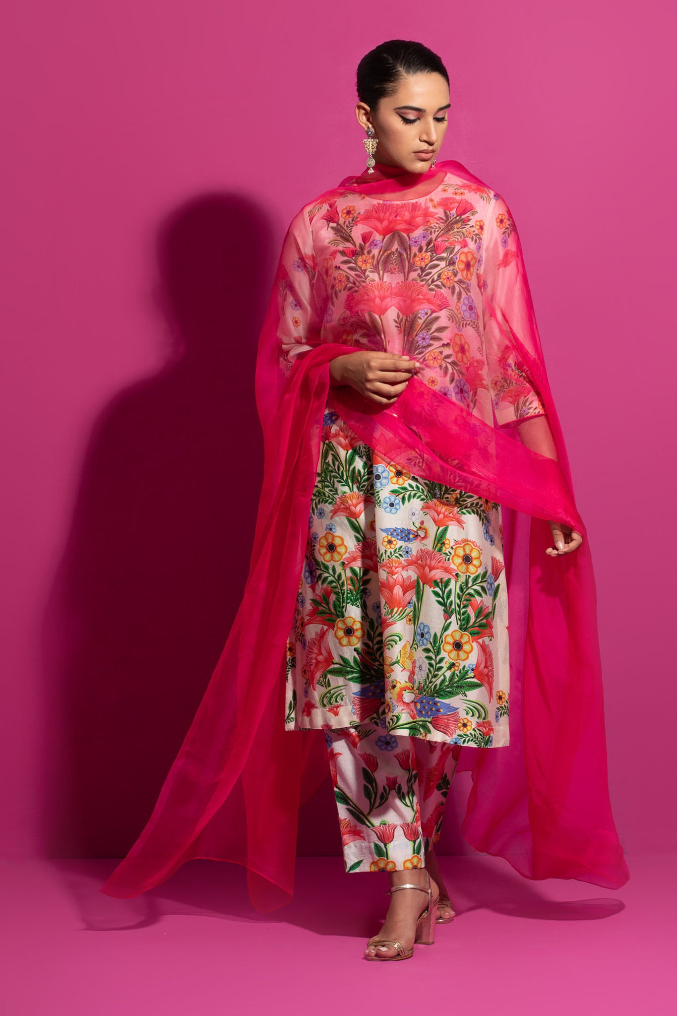 Gulabi Champa Bagh - Set With Dupatta