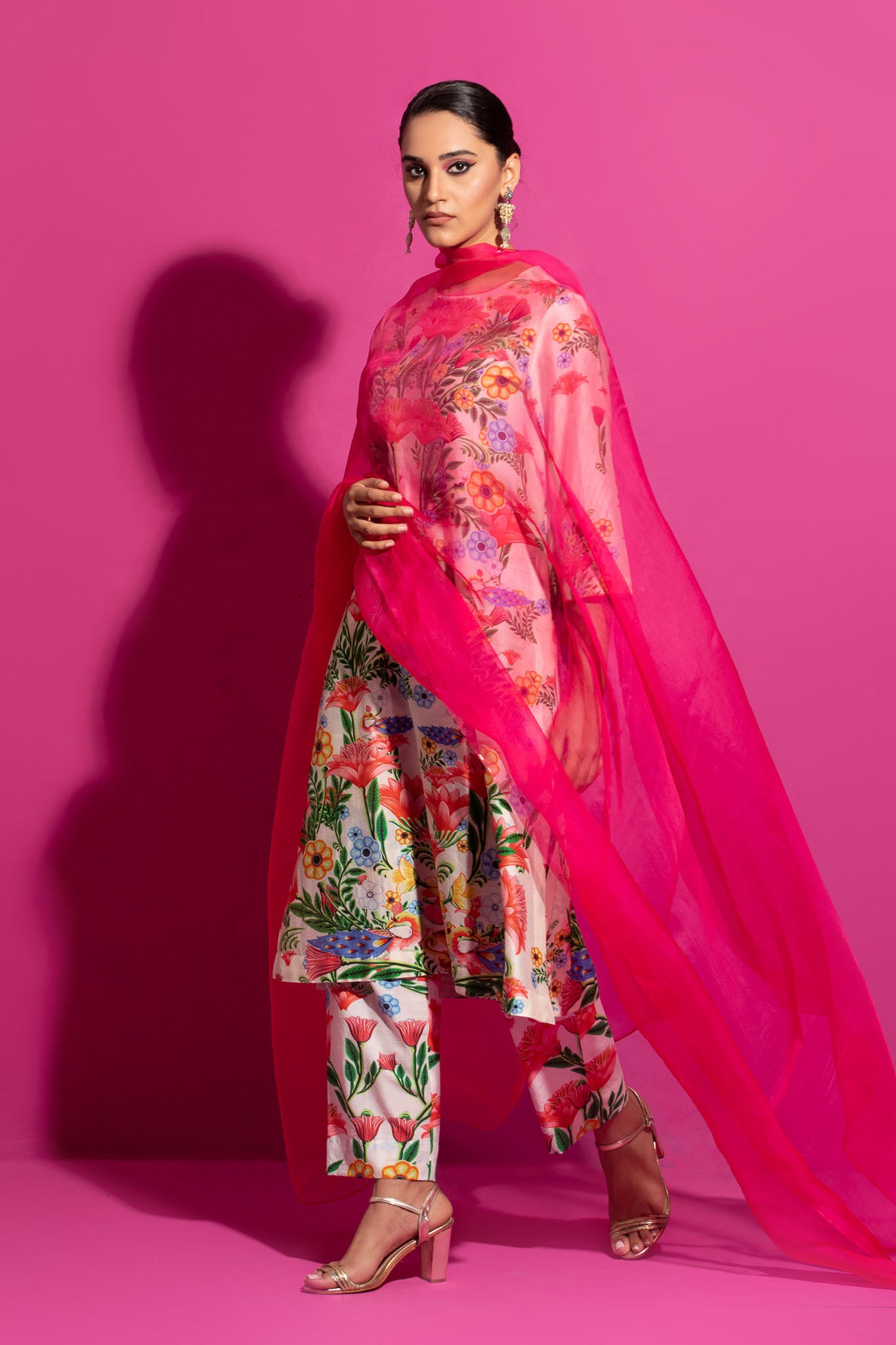 Gulabi Champa Bagh - Set With Dupatta