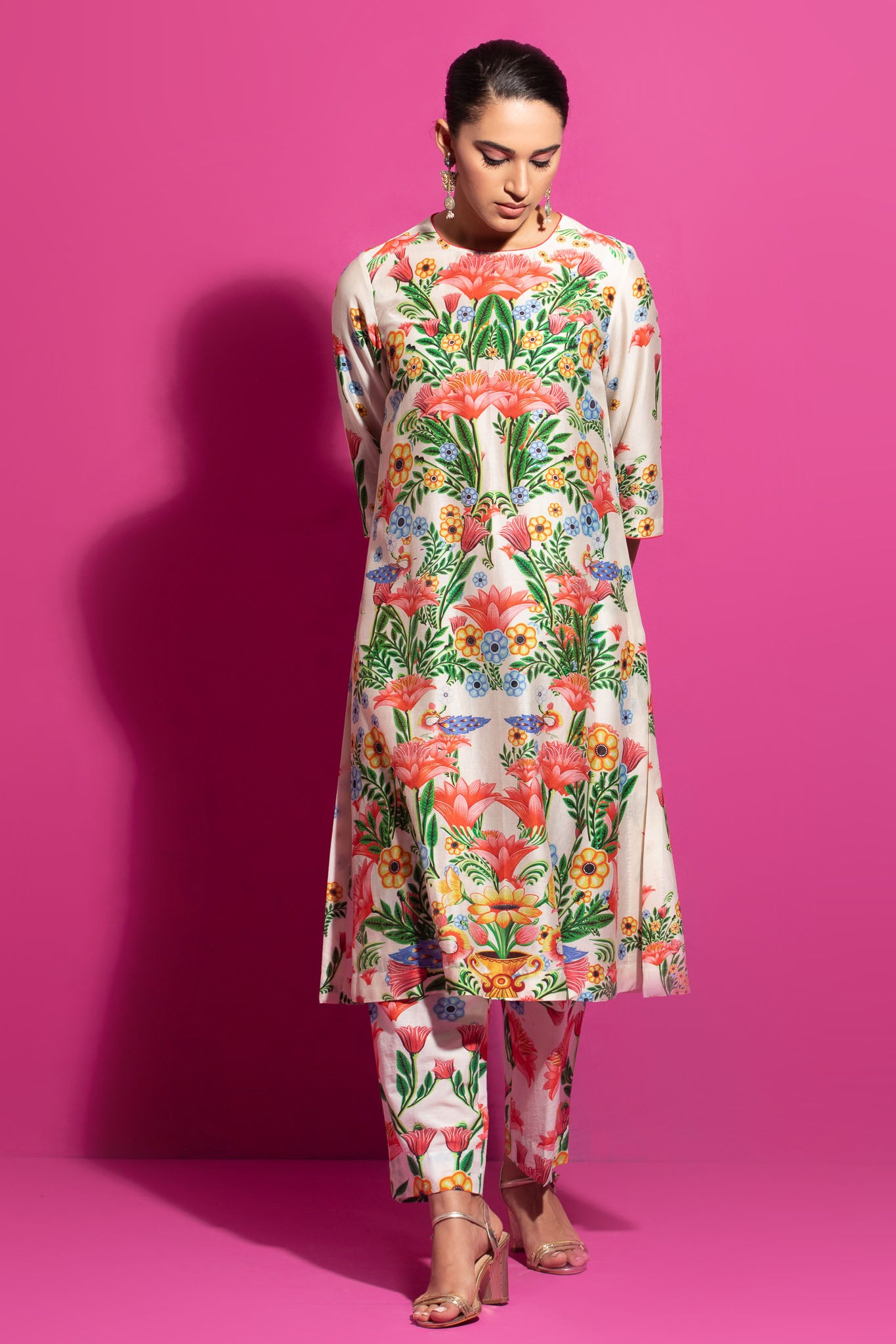 Lime Champa Bagh - Set With Dupatta