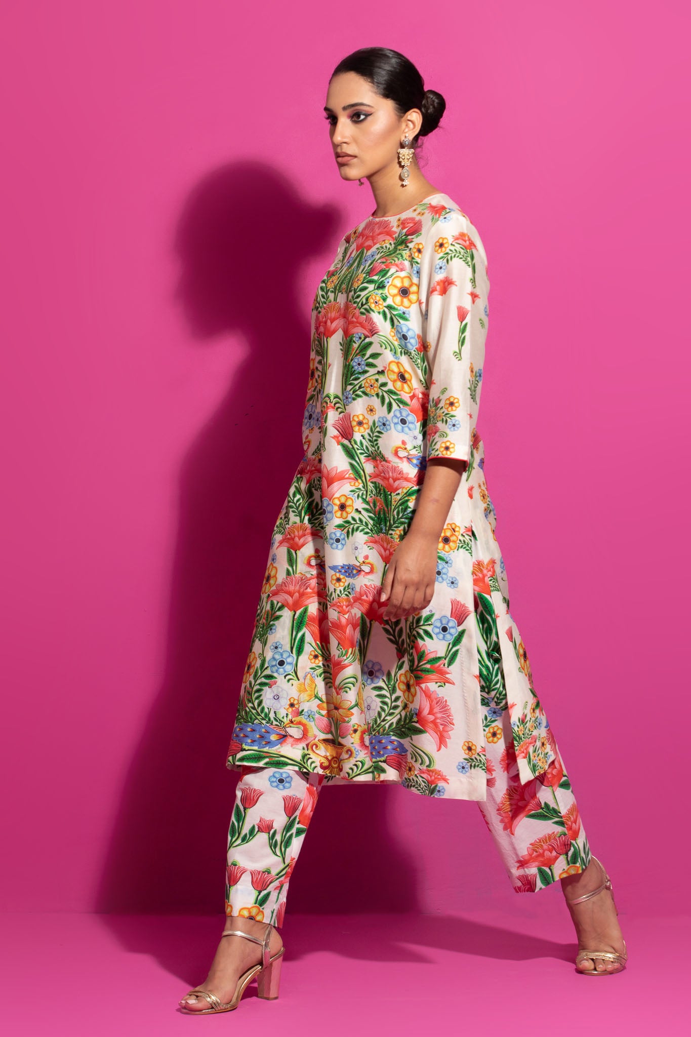 Lime Champa Bagh - Set With Dupatta