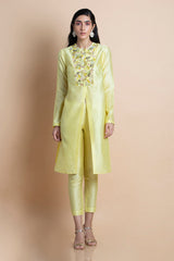 Lime Yellow Embroidered Tunic