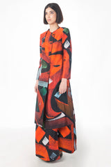 Bismil Tunic Set - Printed Skirt Suit Set in Chanderi - sakshamneharicka.com