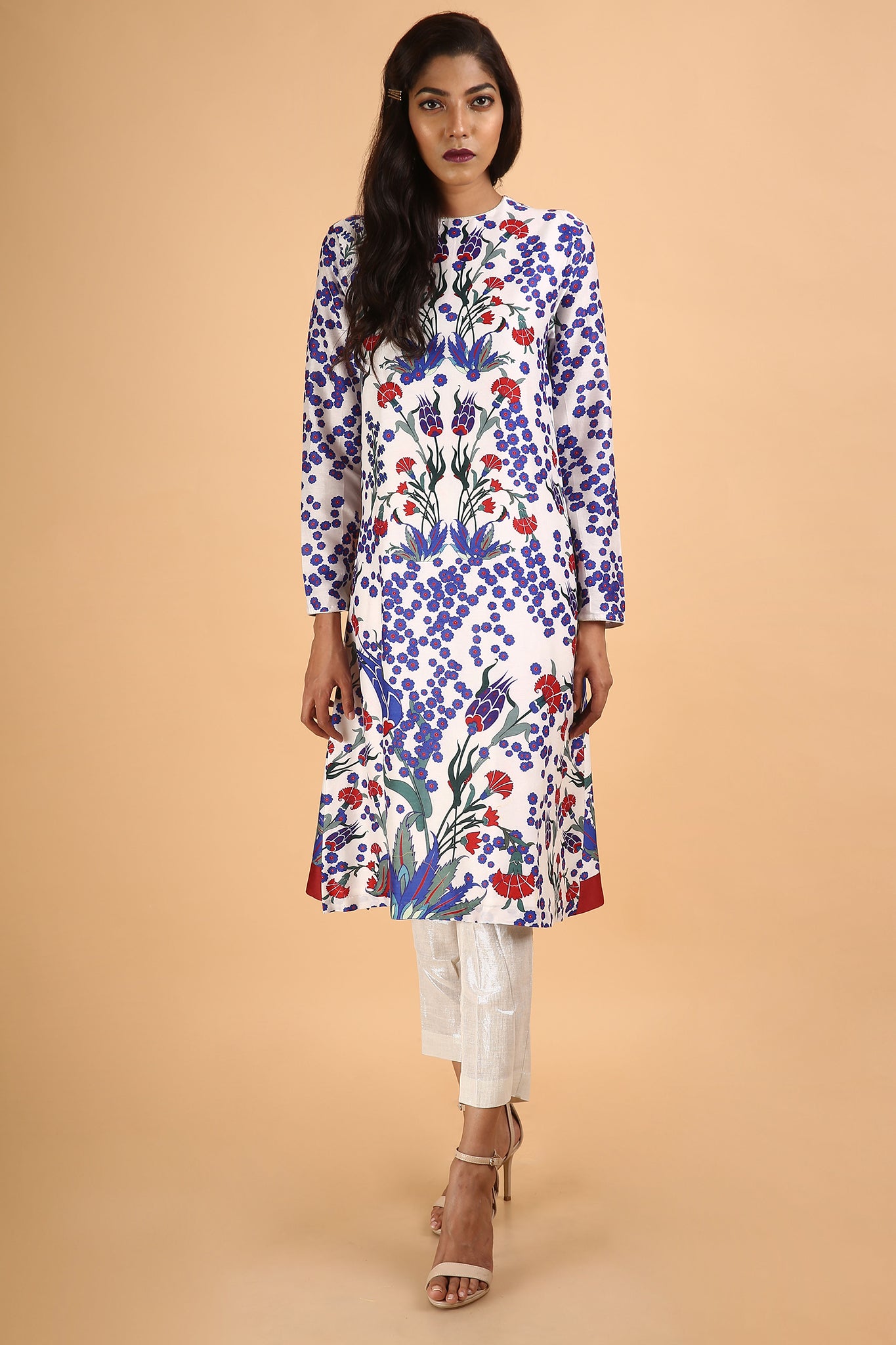 Printed Chanderi Kurta Set - sakshamneharicka.com