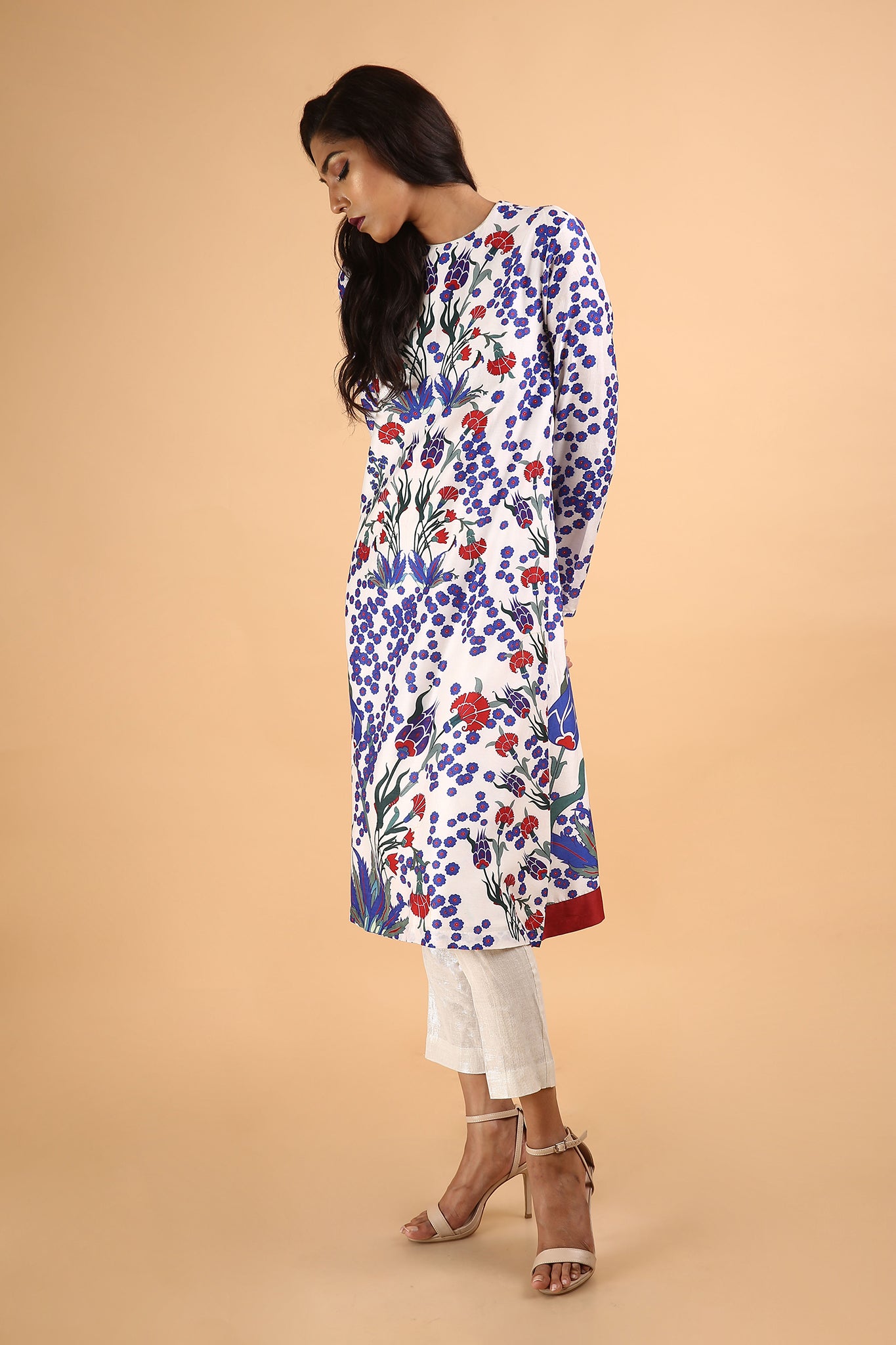 Printed Chanderi Kurta Set - sakshamneharicka.com