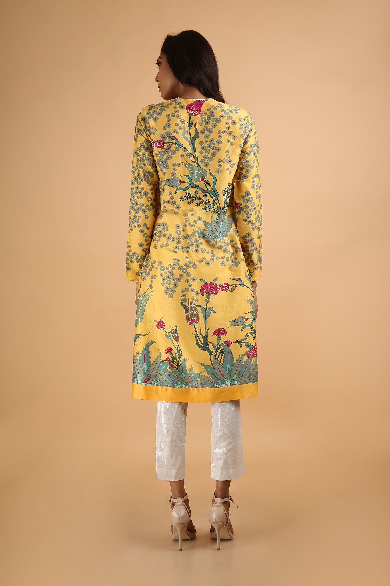 Printed Kurta in Chanderi - sakshamneharicka.com