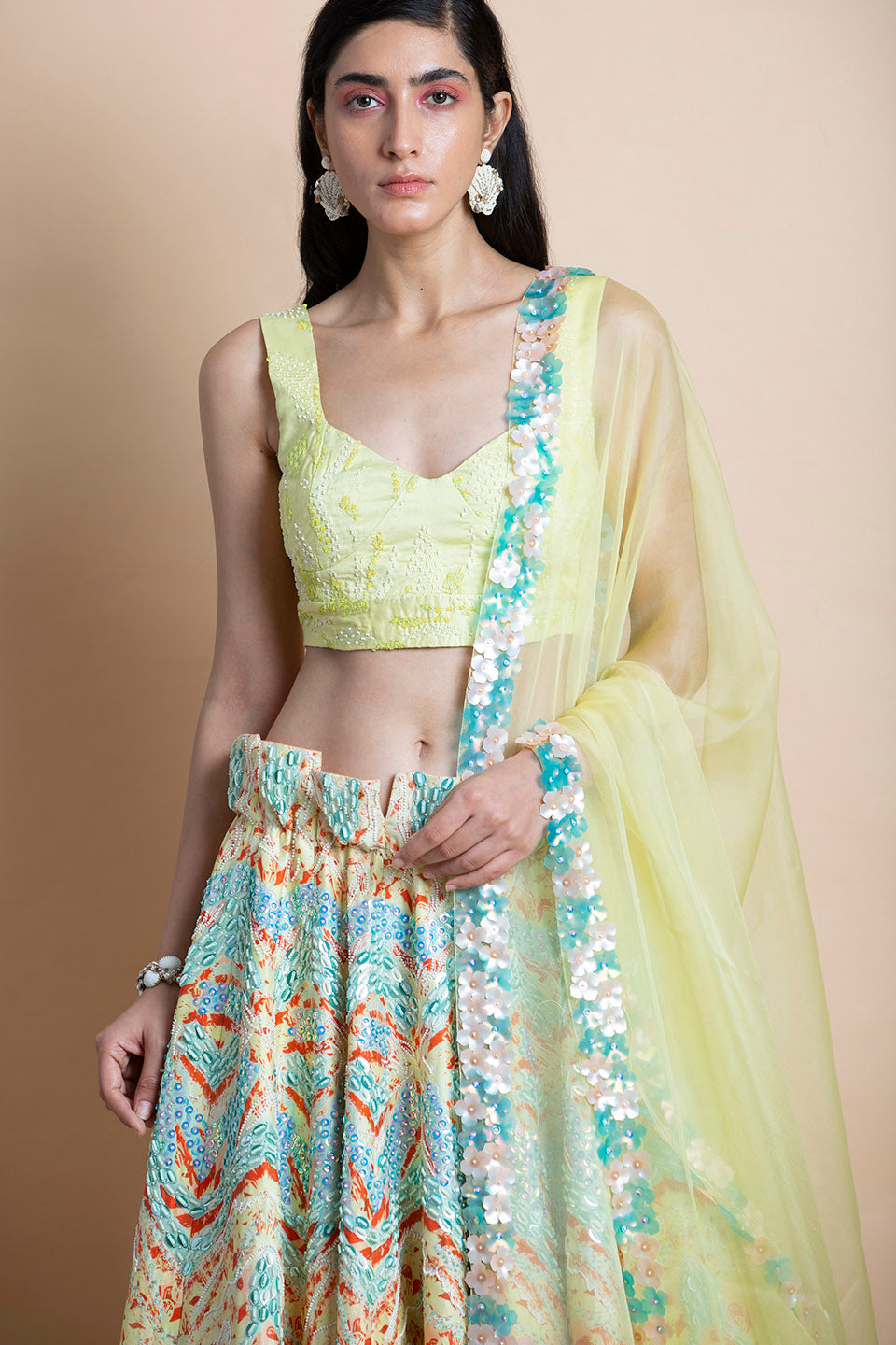 Distressed Daisy - Lehenga Set