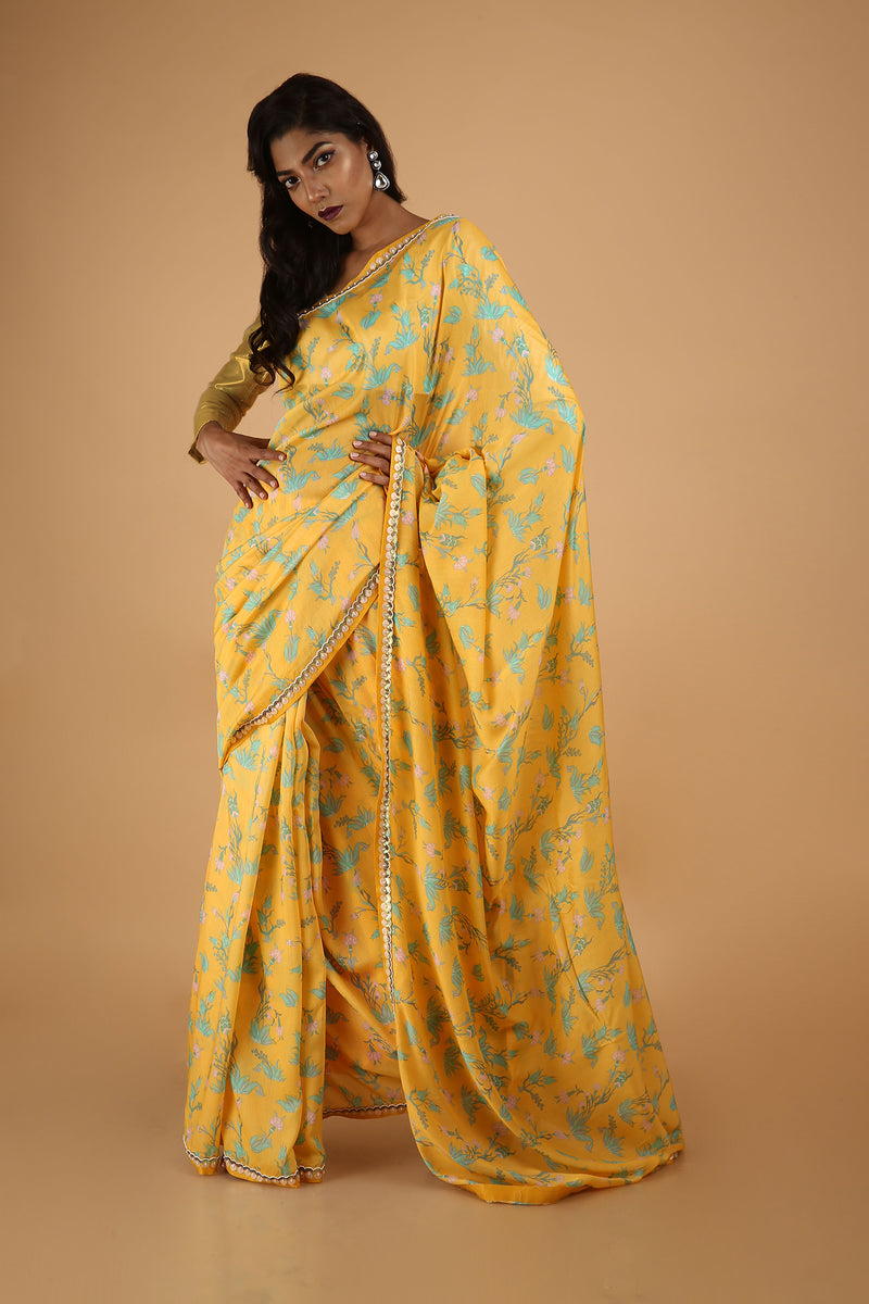 Printed Saree in Cotton Silk - sakshamneharicka.com
