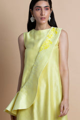 Lime Yellow Asymmetric Dress