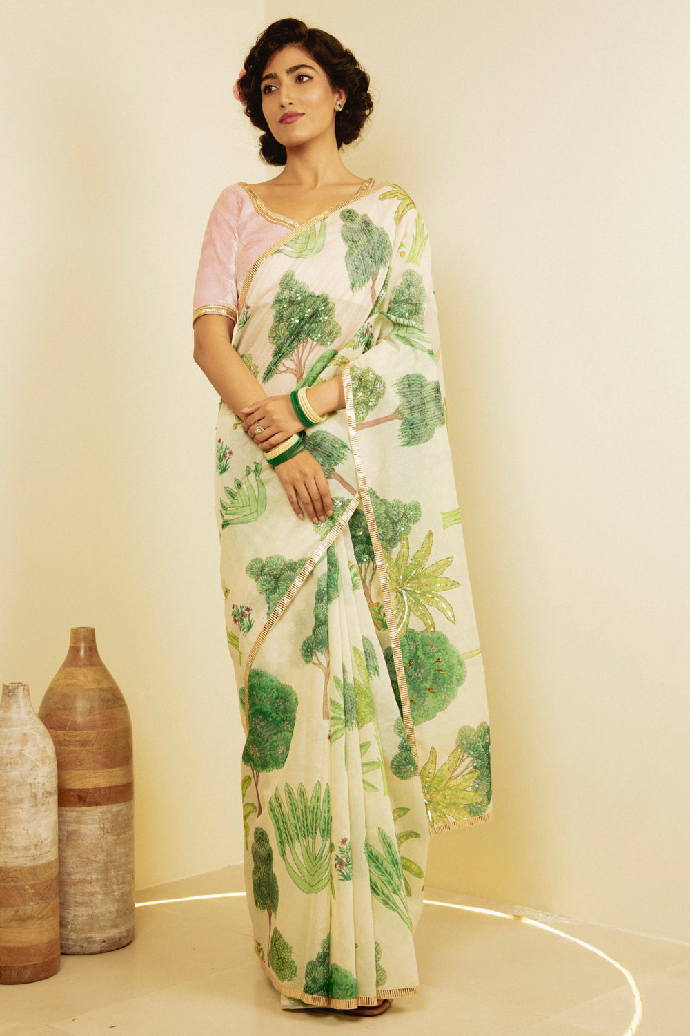 Nidhivan Printed Chanderi - Saree