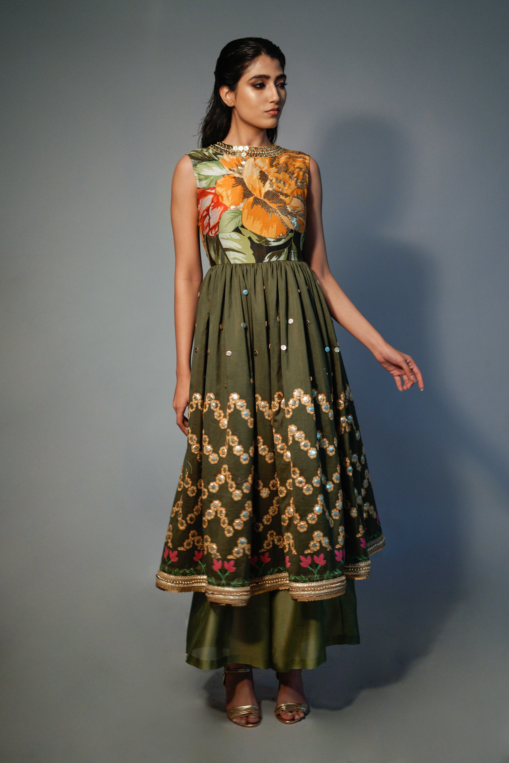 Nimai Earthy Olive - Kurta Set