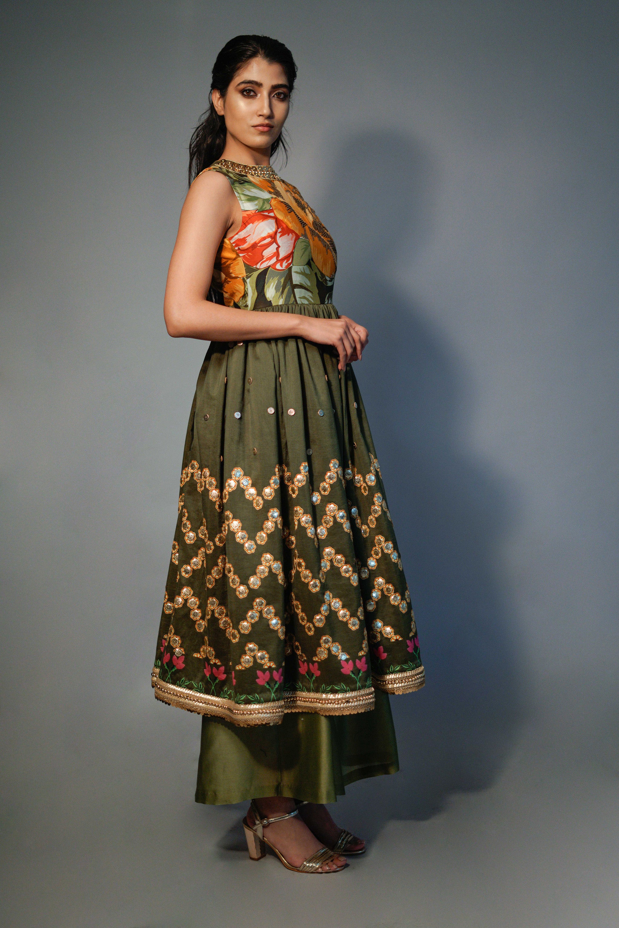 Nimai Earthy Olive - Kurta Set