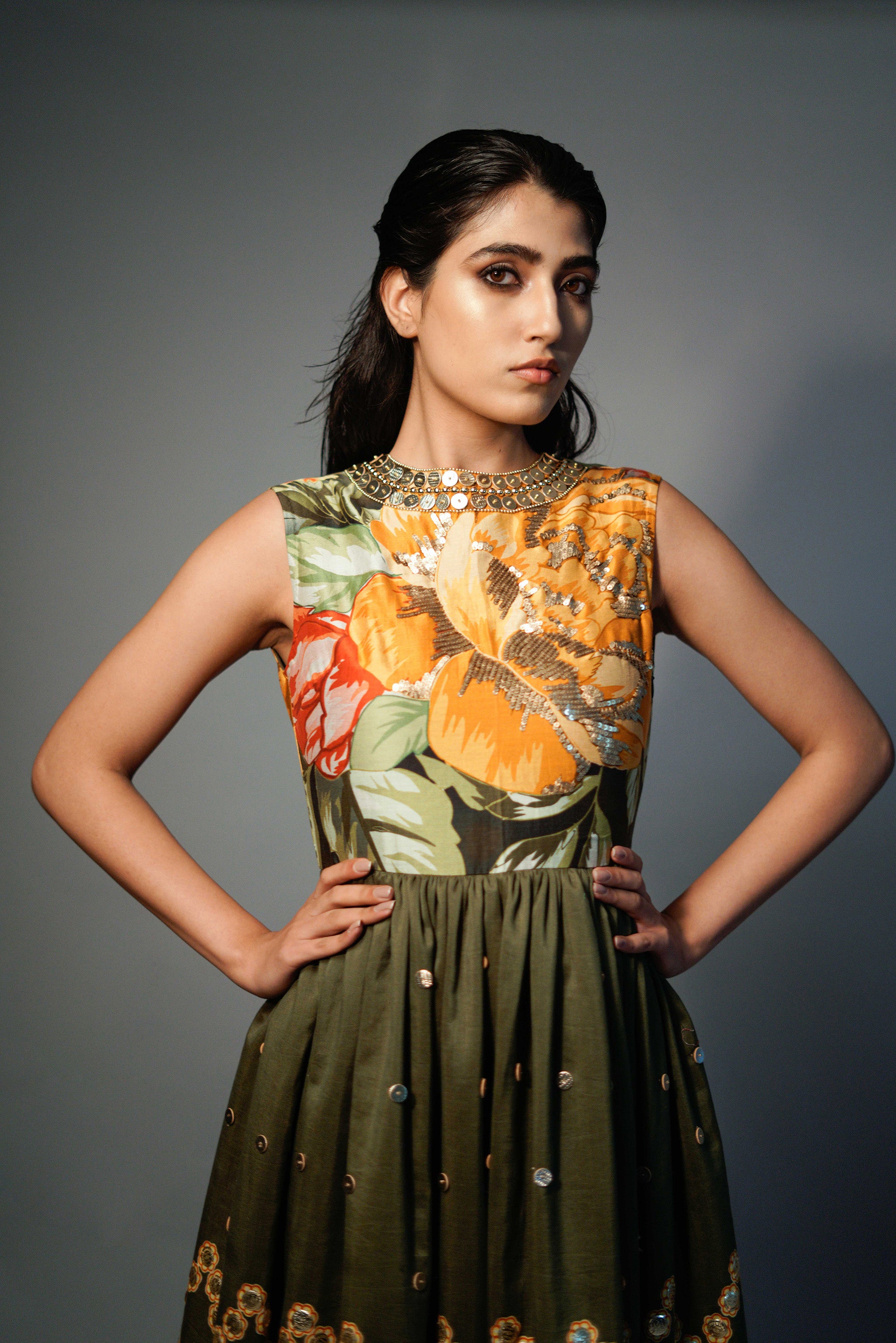 Nimai Earthy Olive - Kurta Set