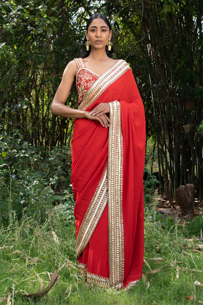 Buy NAMRA TEX Embellished Daily Wear Georgette Gold Sarees Online @ Best  Price In India | Flipkart.com