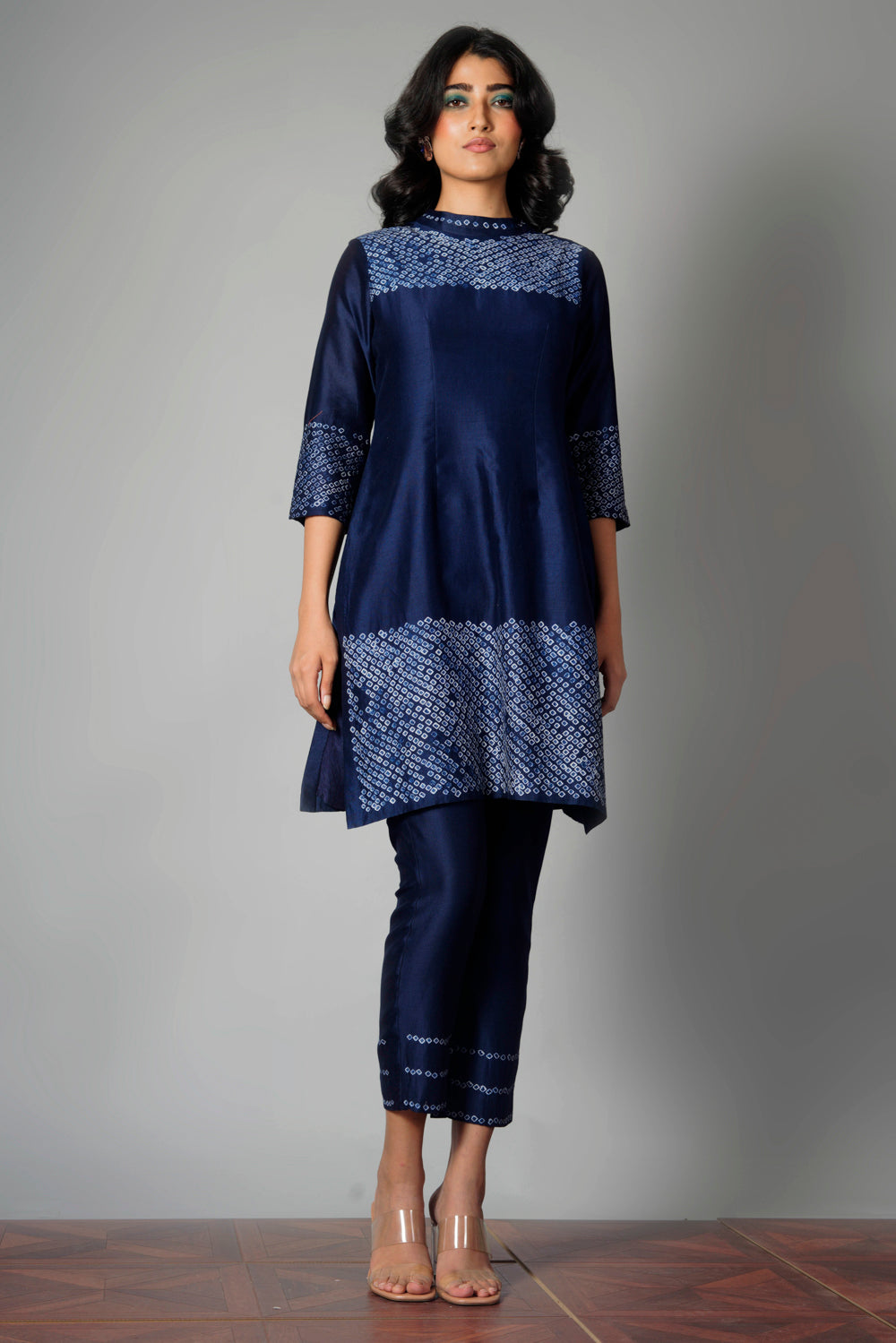 Indigo Bandhani Kurta Set