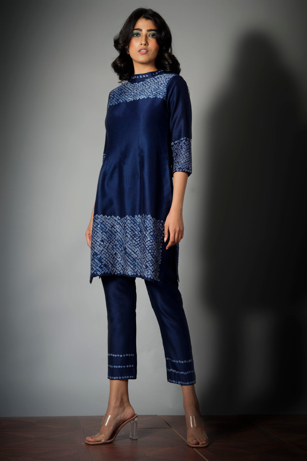 Indigo Bandhani Kurta Set