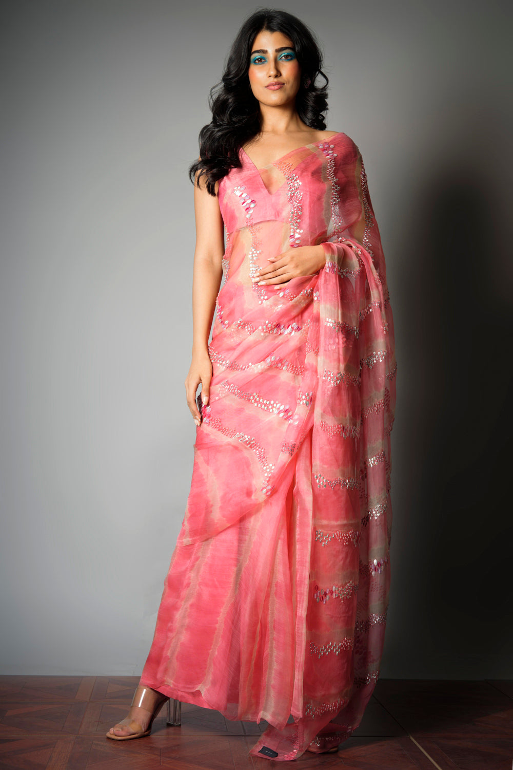 Pink Iridescent - Saree