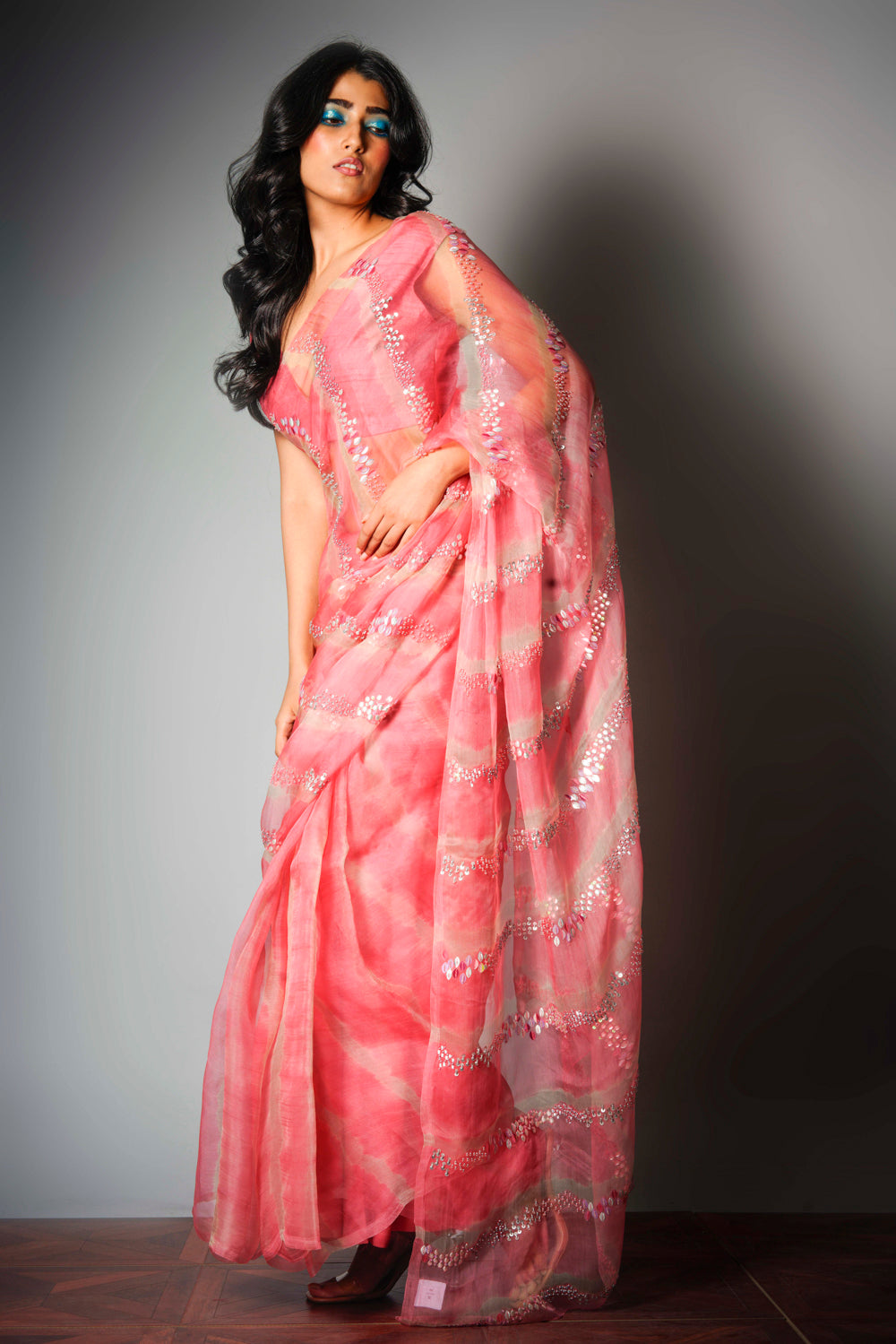Pink Iridescent - Saree